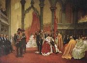 unknow artist kung oscar ii s kroning i trondbeims domkyrka den 18 juli 1873 oil painting reproduction